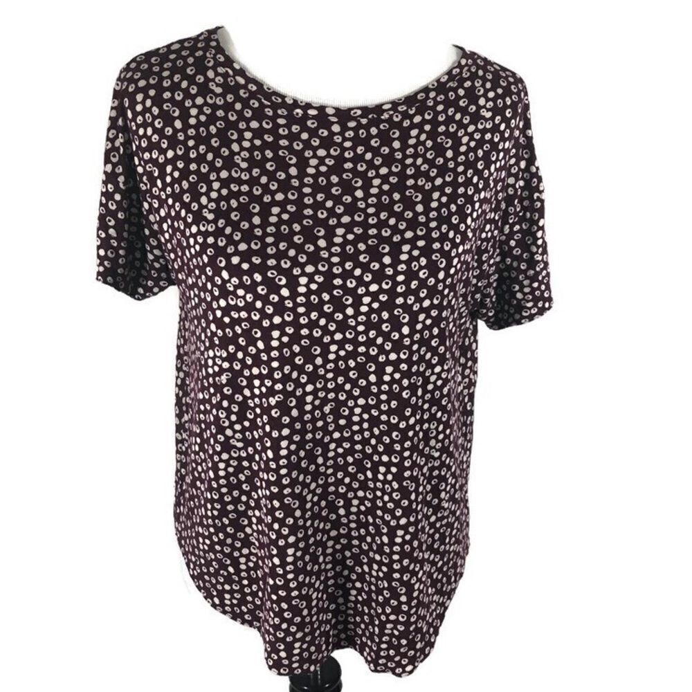Ann Taylor Loft Blouse Size XS Maroon and Cream
